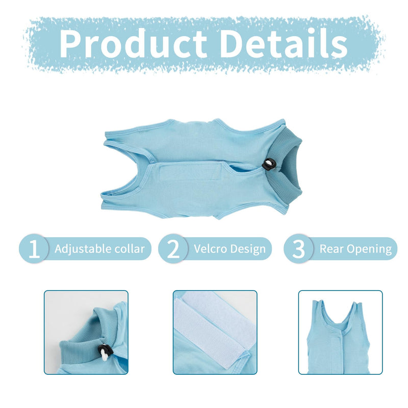 BFUZXY Cat Bodysuit After Surgical Recovery Suit, Cat Clothing for Cats, Kittens, One Piece, Breathable, Lick Protection for Abdominal Wounds, Castration Spay, Cat Body Surgery, Recovery Suit (S-Blue) S blue
