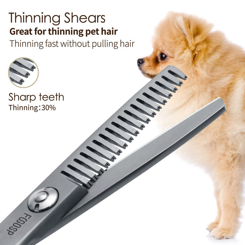 4.5" Thinning Shears for Dogs Grooming Face with Safety Round Tip for Small Dogs Face Paw Ears Trimmer Professional Small Cat Grooming Scissors (4.5" Blender, Gray) 4.5 inch - PawsPlanet Australia