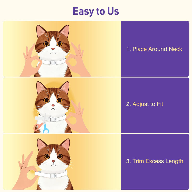 Flea and Tick Collar for Cats (4 Pack), Plant-Powered with Natural Essential Oils, Water-Resistant, Adjustable for All Cats & Kittens (Gray) Gray