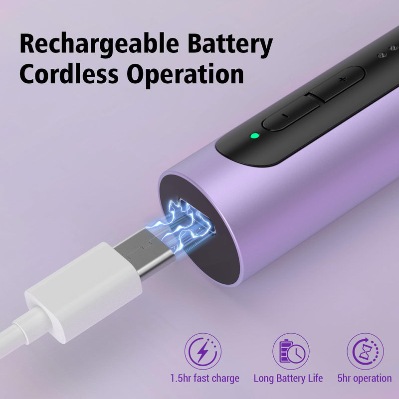 Electric Nail Drill Set, Cordless Electric Nail File Set Rechargeable, 5 Speed Portable Nail Drill Machine for Thick Nail Toenail Cuticle, Hand Feet Trimmer Buffer for Women Men Baby Pets - PawsPlanet Australia