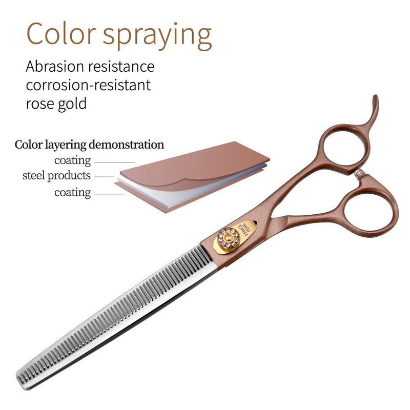 Fenice Peak Professional Thinning Scissors for Dog Cat 7'' Pet Grooming Scissors 440C Stainless Steel Thinning Shears for Dogs 50/56 Teeth Thinner 7"