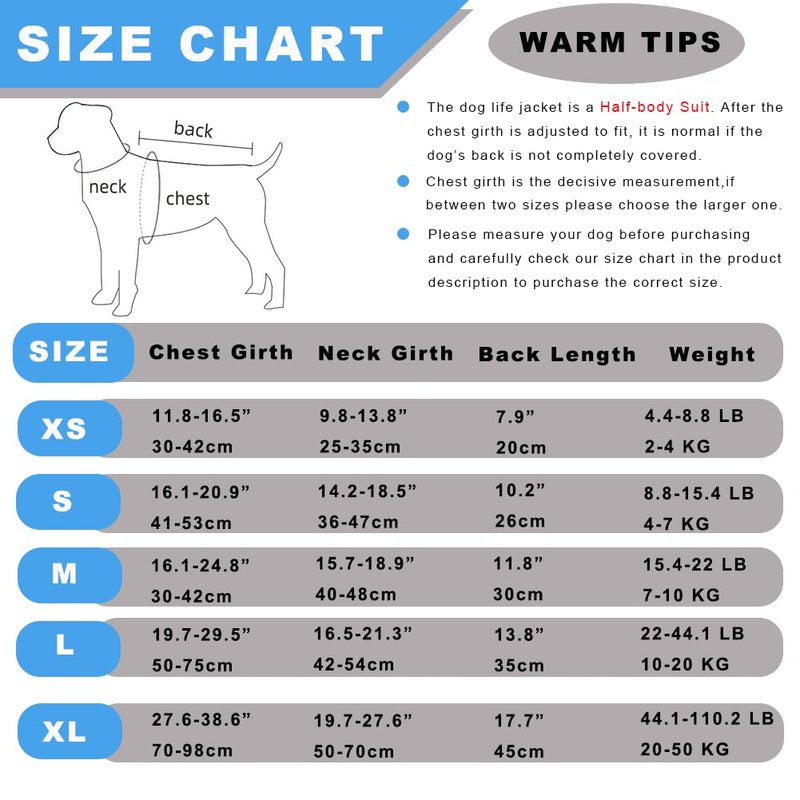 Doglay Dog Life Jacket, Swimming Safety Vest with Rescue Handles and Reflective Stripes, High Visibility Dog Life Vest for Boating, Heavy Duty Pet Safety Vest for Small Medium and Large Dogs. S :16.1"-20.9" (Ribcage Girth)- Single Handle Blue+Gray - PawsPlanet Australia