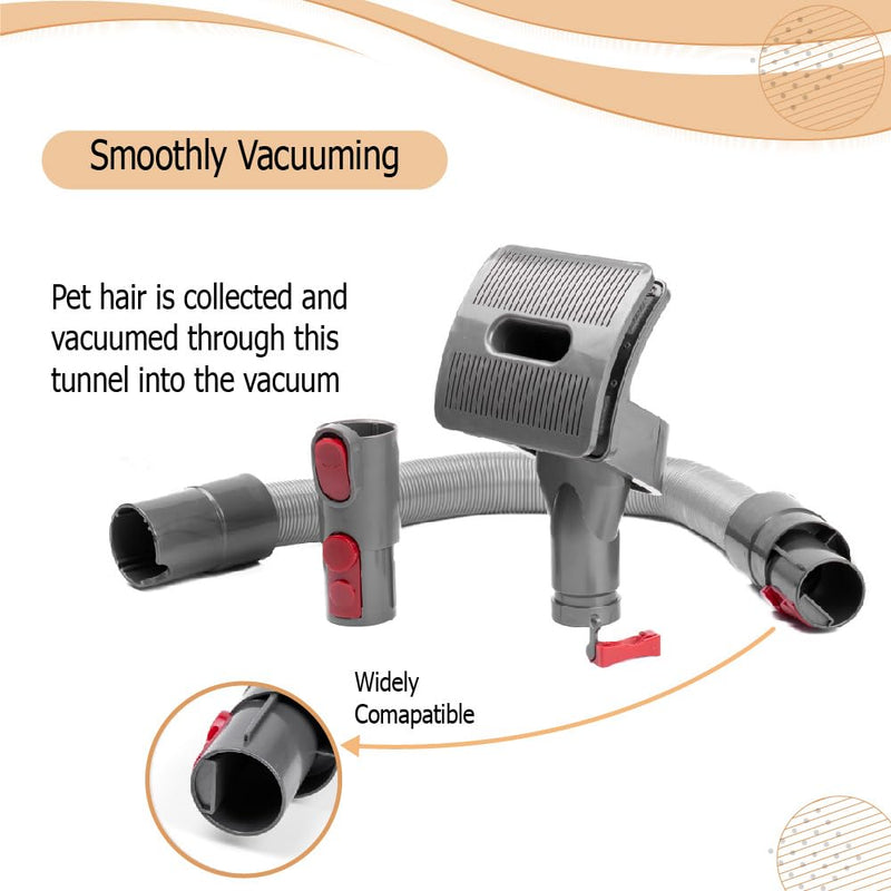Pet Grooming Kit - Compatible with Dyson V7, V8, V10, V11, V12, V15 (Vacuum Not Included) - Brush Hair Remover for Dogs and Cats, Deshedding Tools, Undercoat Fur - Mess free Shedding Comb Kit - PawsPlanet Australia
