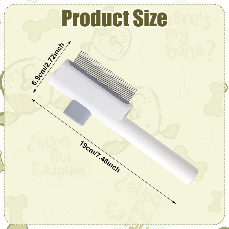 Pet Hair Remover Comb, Cat Brush with Release Button Self-Cleaning Pet Grooming Brush for Shedding Tangles & Removal Loose Hair for Dogs Cats (Long & Short Teeth) Long & Short Teeth - PawsPlanet Australia