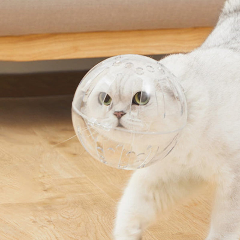 NUOBESTY Cat Helmet made of ABS with Transparent Round Protection Reduces Fear and Prevents Worsening of Injuries. Fits cats with a neck circumference of 27-31 cm.