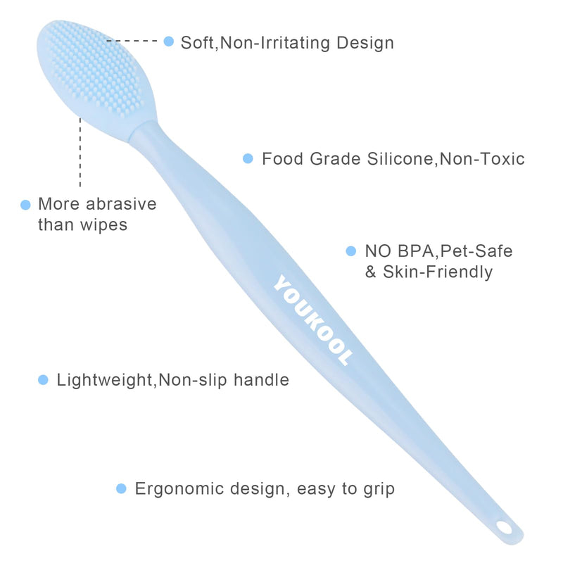 2PCS Pet Black Seed Brush for Cat Chin Acne & Blackhead Removal | Silicone Double-sided Grooming Brush for Acne Treatment | Acne Removing Tool|Cat Grooming Essentials,Blue Blue - PawsPlanet Australia