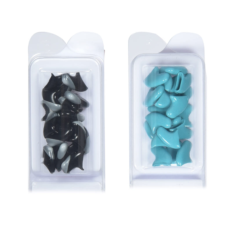 Kitty Caps Nail Caps for Cats Black with Gray Tips & Baby Blue, 40 Count - 3 Pack Safe, Stylish & Humane Alternative to Declawing Stops Snags and Scratches FF9325PCS3 Large (13 lbs or Greater) - PawsPlanet Australia