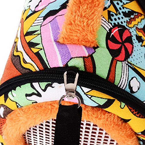 KAMEIOU Pet Small Animals Hedgehog Rat Small Guinea Pig Carrier Bag with Detachable Strap Double Zipper Travel Guinea Pig Rat Chinchillas Hamster Hedgehog Carriers Sling Handbag for Small Animals Cartoon B