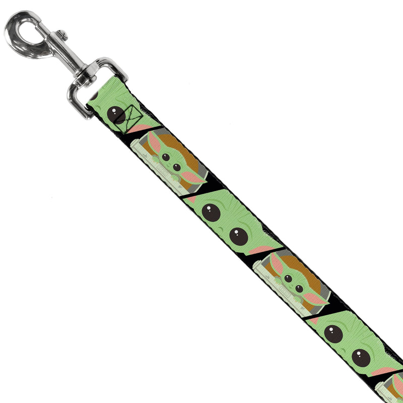 Star Wars Pet Leash, Dog Leash, Star Wars The Child Chibi Face Blocks Black, 6 Feet Long 1.5 Inch Wide 6 Feet Long - 1.5" Wide