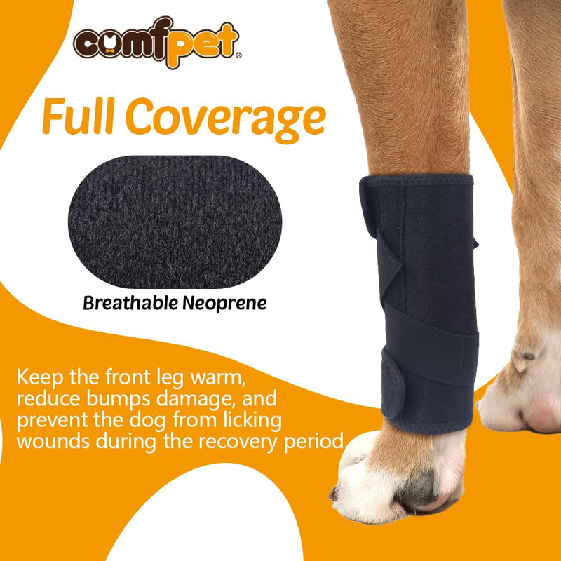 Dog Front Leg Brace, Dog Leg Support Wrap with Plastic Bar Stabilizers, Canine Front Leg Wrap Sleeve to Prevent Licking, Dog Sprains, Arthritis (Medium) M - PawsPlanet Australia