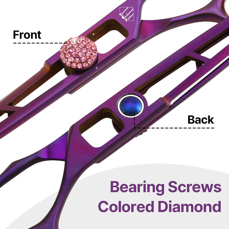 Dog Grooming Scissors: Pet Shears Skeletonized blade Made Of Japanese 440C for Trimming Dogs Cats and Other Pets (Straight, 7") Straight 7" - PawsPlanet Australia