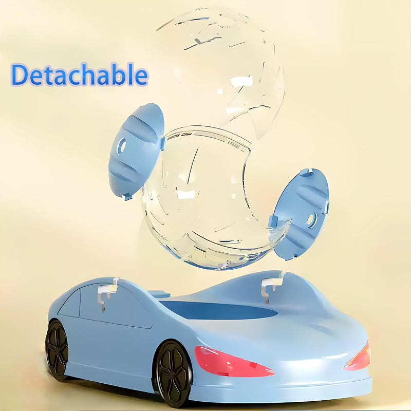 Hamster Exercise Ball Sports Car,Hamster Car with Detachable Transparent Ball,Funny Exercise Wheel for Hamsters,3 Modes Available,Suitable for Dwarf Small Pet - Safe, Breathable and Cute (Blue, 5.5") - PawsPlanet Australia