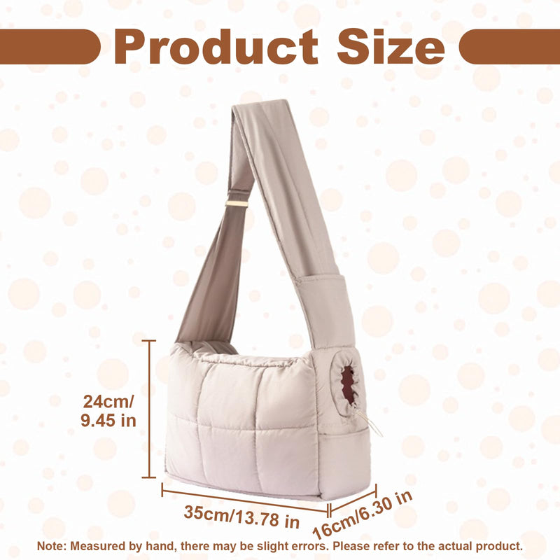 Mini Dog Purse Carrier with Pockets, Warm Cute Pets Bags with Secure Harness Clip, Cat Shoulder Bag for Outings, Lightweight Puppies Bags Kennel, Trained Pets Handbag Outdoor(Gray,One Size) One Size Gray