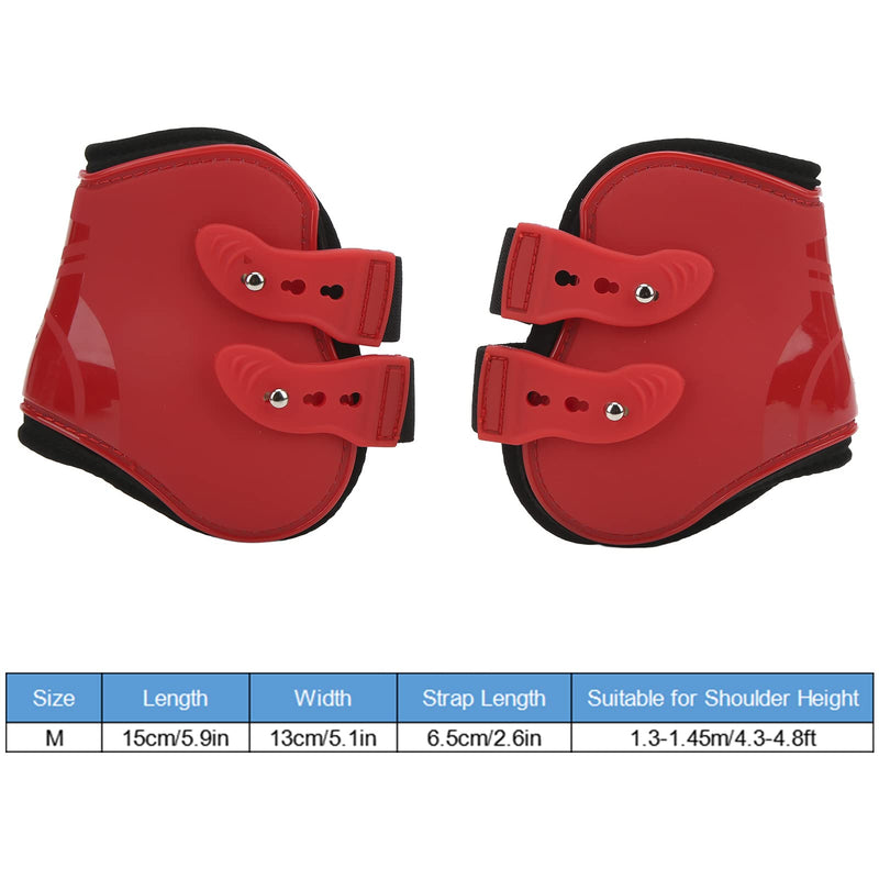 2 Pcs Horse Shin Guards, PU Material Red Horse Hind Leg Shin Guards Shell Adjustable Neoprene Horse Leg Guard for Equestrian Show Horse Jumping