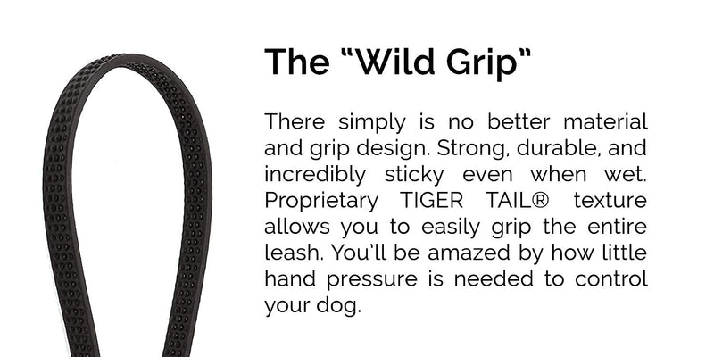 Tiger Tail 6FT Brown Wild Grip Premium Coated Nylon Dog Leash for Large Medium & Small Dogs - Waterproof and Odor Proof, Easy Grip, Durable & Lightweight Alternative-Leather Lead | Brown, 6ft 6 ft - PawsPlanet Australia