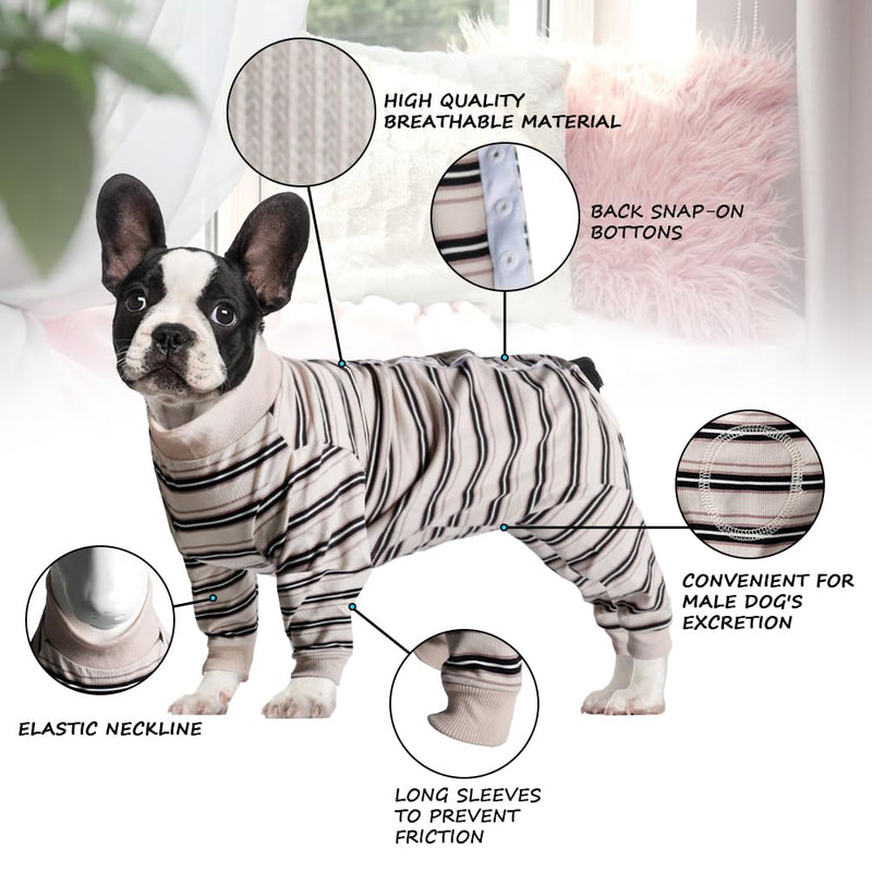 FEimaX Dog Recovery Suit After Surgery, Pet Abdominal Wounds Post Surgical Shirt for Dogs Cats, Puppy Spay Neuter Prevent Licking Onesie Alternative Bandages E-Collar & Cone Medium White - PawsPlanet Australia