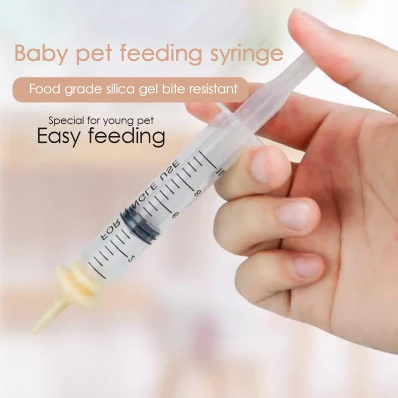Pet Feeding Syringe with Nipple, Silicone Feeding Tools for Kitten Puppy Feeding Syringe for Newborn Cat Dog Small Animals Rabbits (10ml+30ml) 10ml+30ml - PawsPlanet Australia