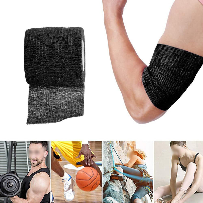 GSHLLO 9 Rolls 5cm x 4.5m Self Adherent Wrap Bandage Breathable Elastic Bandage Tape Pet Vet Adhesive Bandage Athletic Sticky Bandage Non Woven Stretch Bandage for Finger Wrist Dark Blue