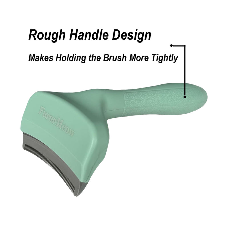 Pet Deshedding Tool with Curve Blade, Cat Grooming Brush, Tight V-shaped Teeth Shedding Comb for Cats and Dogs (Green, Small) Green - PawsPlanet Australia