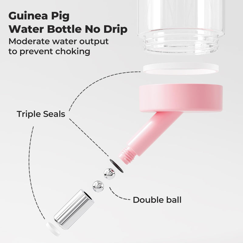 mini&moe Hamster Water Bottle No Drip – 4 oz Guinea Pig Water Bottle for Glass Tank with Adjustable Stand, Leak Proof Small Animal Water Dispenser for Cage for Gerbil Chinchilla Ferret Hedgehog - PawsPlanet Australia