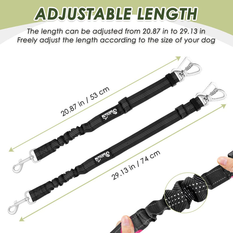 Nasjac Dog Car Harness with Seat Belts, Safety Adjustable Dog Seat Belts for Cars with Clip and Buckle, Breathable Mesh Pet Vest Harness Seatbelts with Secure Elastic Buffer for Travel Black M - PawsPlanet Australia
