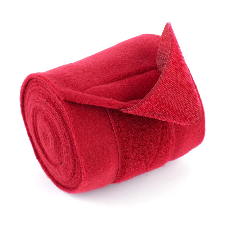 Horse Polo Wraps 2.5m Soft Fleece Polo Wraps Equestrian Leg Bandage Wrap Set of 4 Packs (Red - 2.5m) Red - 2.5m - PawsPlanet Australia