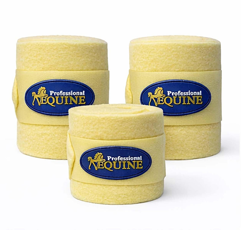 Horse Tack Grooming Leg Protection Polo Wrap Set of 4 Soft Fleece Yellow 95R09YL