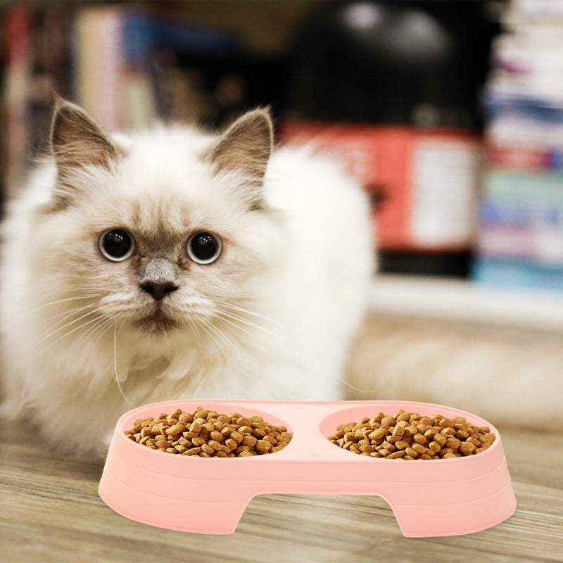 balacoo Pcs Double Cat Bowl: Raised Food Bowl, Cat Feeding Basin, Plastic, Overflow, Travel Dog Tray, Skid Tray, Bowls, Water and Food - PawsPlanet Australia