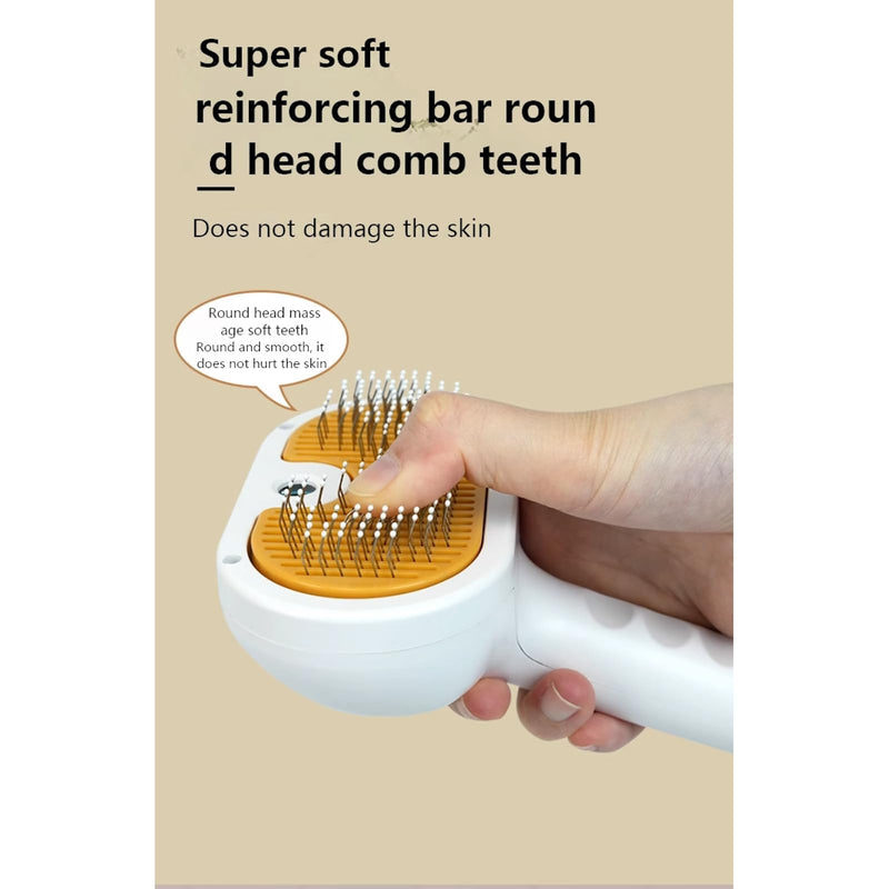 Cat Brush for Shedding Rechargeable Cat Steam Brushes for Indoor Cats Self-Cleaning Pet Grooming Tool for Long and Short Hair Steamy Dog Comb Cat Deshedding Hair Brush, Yellow - PawsPlanet Australia