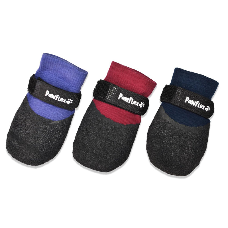 Double Dipped Thick Textured Waterproof Cotton Dog Socks | PawFlex Comfy Pawz Soft Indoor/Outdoor Pet Booties | Non-Slip Silicone Grip at Inner Wrist for No Twisting or Sliding Off| Adjustable Strap Fuchsia Small - PawsPlanet Australia