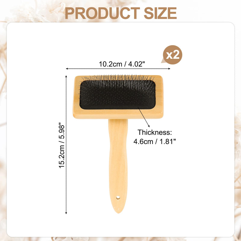 sourcing map 2 Pcs Wool Carder, Hand Carding Brush 2 Medium Wooden Pet Grooming Tool for Needle Felting Pet Grooming Weaving Craft Supplies, Black, Wood Color - PawsPlanet Australia