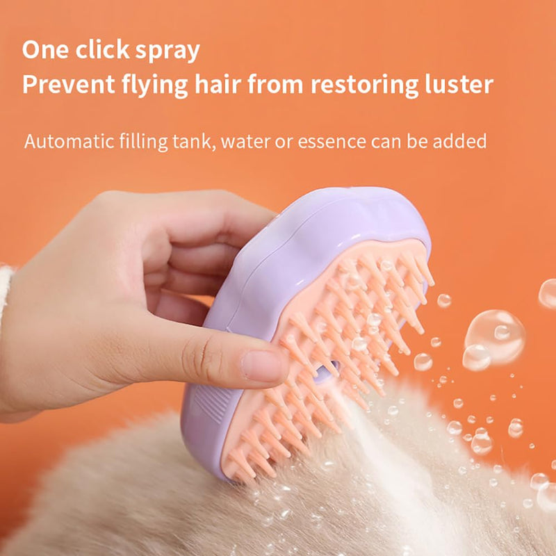 Pet Steam Brush, 3 in 1 Steamy Cat Brush, Silicone Massage Grooming Brush Steamy Dog Brush for Shedding Pet Hair Removal Comb for Cats and Dogs(Pink) Pink - PawsPlanet Australia