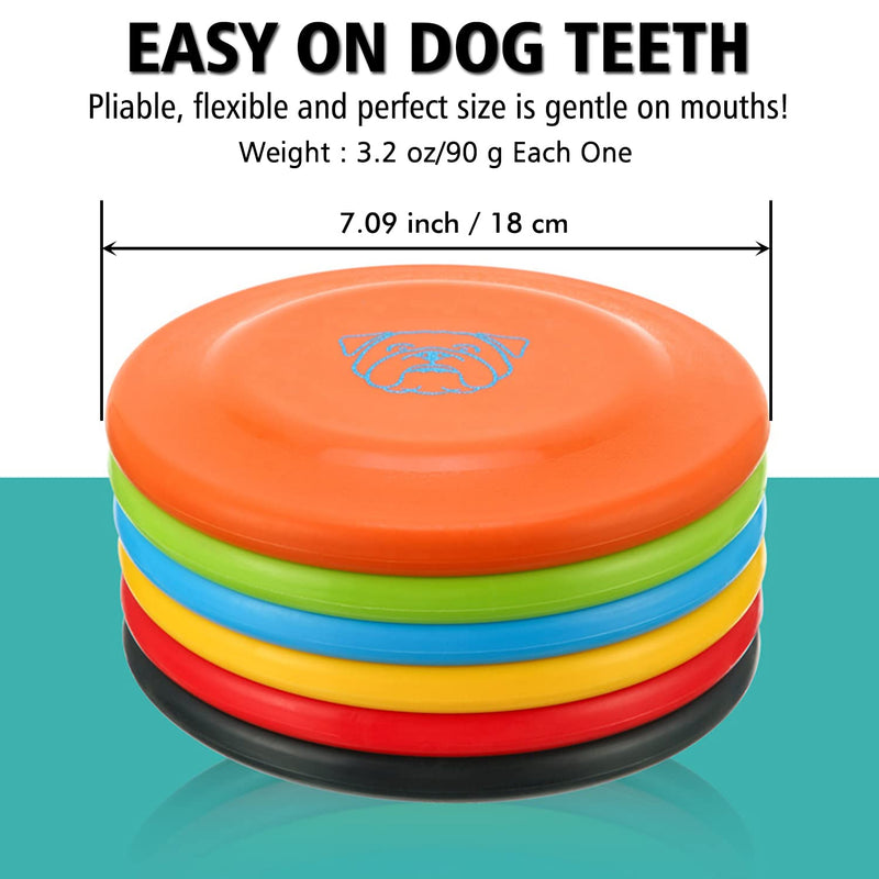 Dog Flying Disc, 3 Pcs Competition Dog Flyer Dog Toy, Soft Dog Flying Discs Indestructible Rubber Lightweight Flying Disc Dog Toy for Dogs - Floats On Water, Gentle On Teeth and Gums Blue & Green & Orange