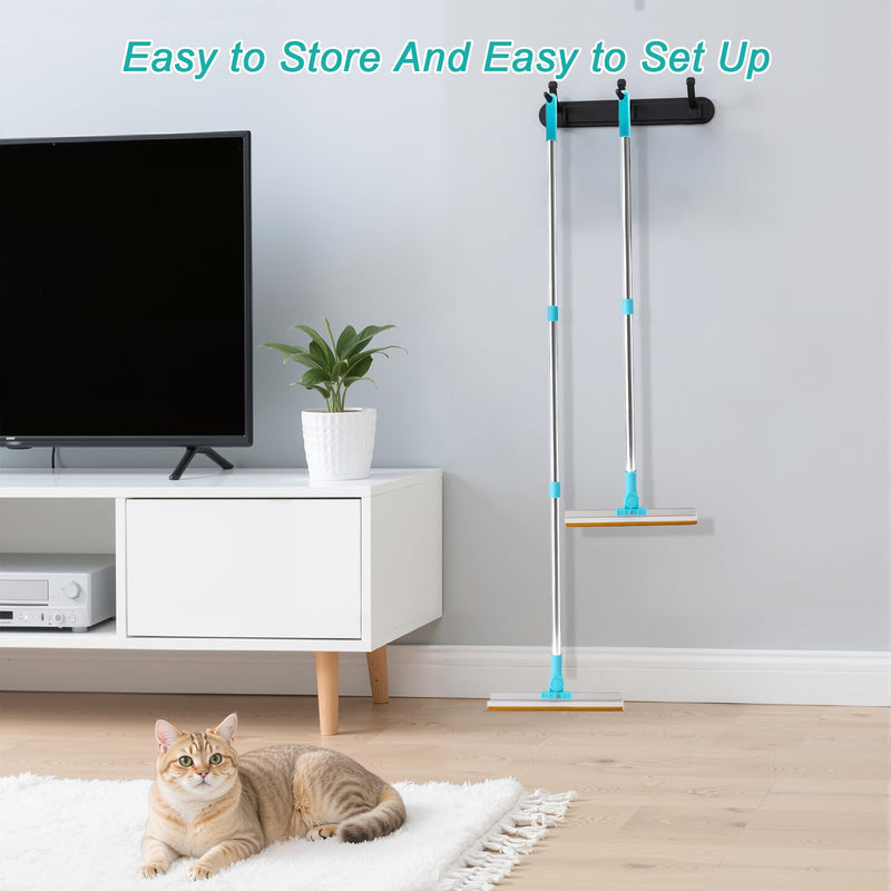Carpet Rake for Pet Hair Removal - Reusable with Adjustable Long Handle, Dog & Cat Fur Brush & Scraper for Rugs, Floor Mats, Couches, Furniture and Car Interiors - PawsPlanet Australia