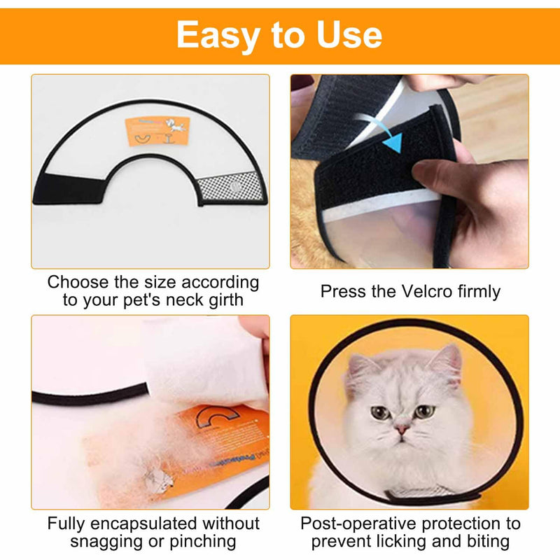 VOVIGGOL 2 Pack Cat Cones to Stop Licking, Cat E Collar Pet Cone for Cats After Surgery, Pet Elizabethan Collar Dog Head Cone Recovery Cone for Most Cats & Small Dogs (Size M, 5#) Medium 5# (Neck Girth7.1" - 10.7", Depth 5.1'')