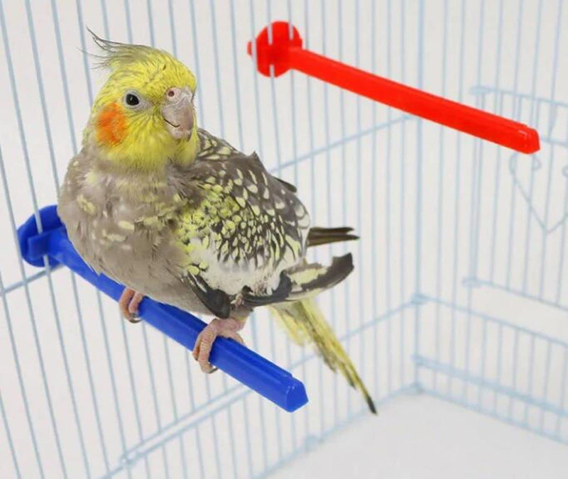 4 Pack Perch Cage Clip On Plastic Parrot Stand for Parakeet Manor Travel Wire Cages Finch Canary Budgie Parrotlets Cockatiels Conure Lovebird Small Birds - PawsPlanet Australia