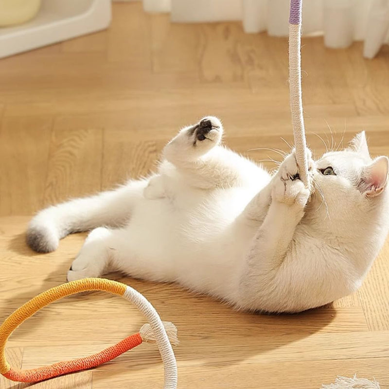 PAZ'S GIFT Cat Toys, Cat chew Toy,Cat Kick Toys, Cat Rope Toys for Indoor Cat Interaction Cat and Kitten Teething Chew Toys for Aggressive Chewing Teeth Cleaning Cat Dental Toys 3 Pack Mixed Colors - PawsPlanet Australia