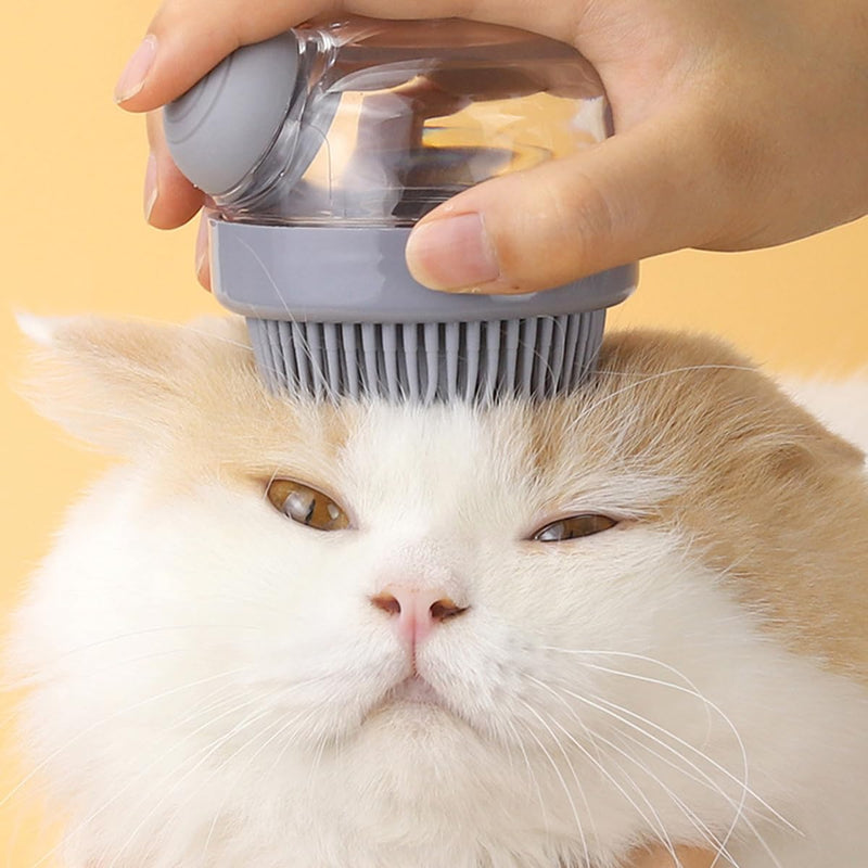 2 Pcs Pet Grooming Bath Massage Brush Grooming Shower Brushes Bath Shampoo Massage Dispenser Shower Brush(Grey)