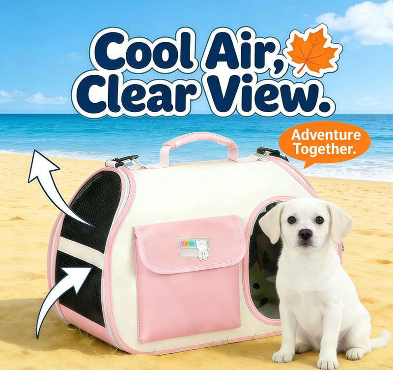 Dog Purse Carrier for Small Dogs-Pet Carrier Purse for Kitty and Puppy Soft Sided Carrier with Breathable Mesh Lightweight Pet Carrier Sling for Outing Travel Vet-Pale Pink Pale Pink One Size