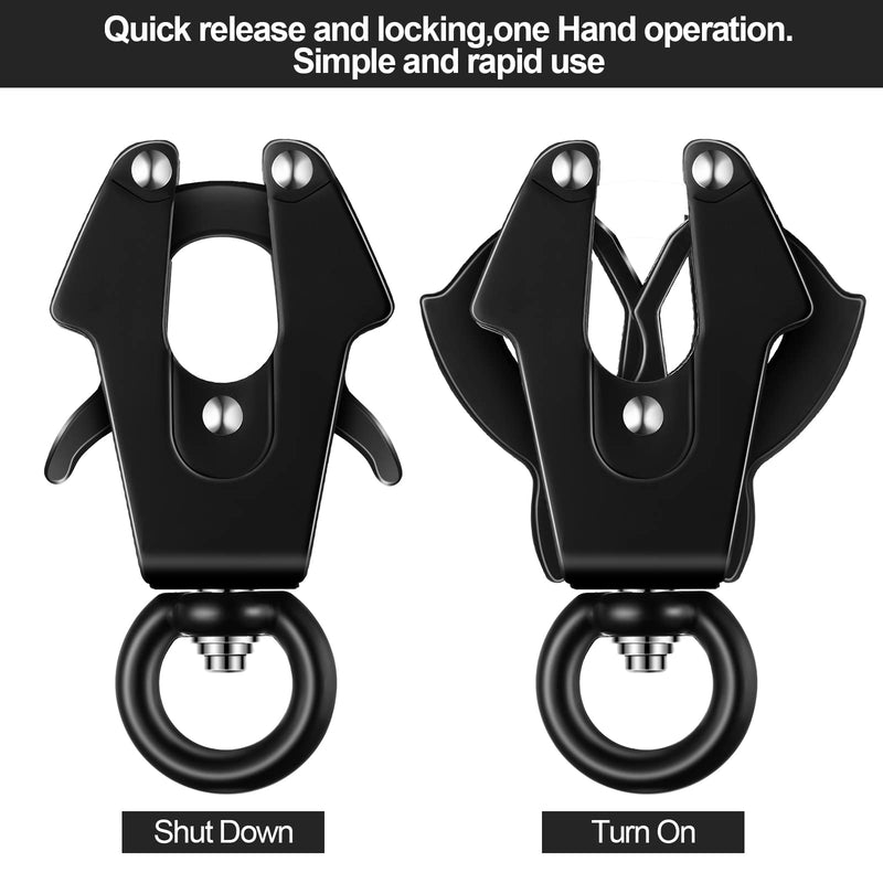 Reginary 2 Pcs Frog Clip Black Dog Leash Clasp 360 Degree Swivel Clip Heavy Duty Quick Release Dog Chain Buckle Frog Cable Leash Buckle for Linking Pet Collar Supplies(Classic) Classic - PawsPlanet Australia