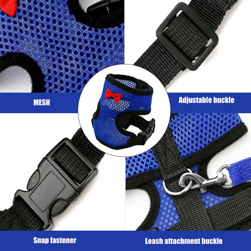 Chicken Harness and Leash Set Adjustable Mesh Breathable Duck Training Harness Pets Leashs for Goose Hen Rooster Parrots Dog Kitten, Blue M M( Chest 18.1-20.5") - PawsPlanet Australia