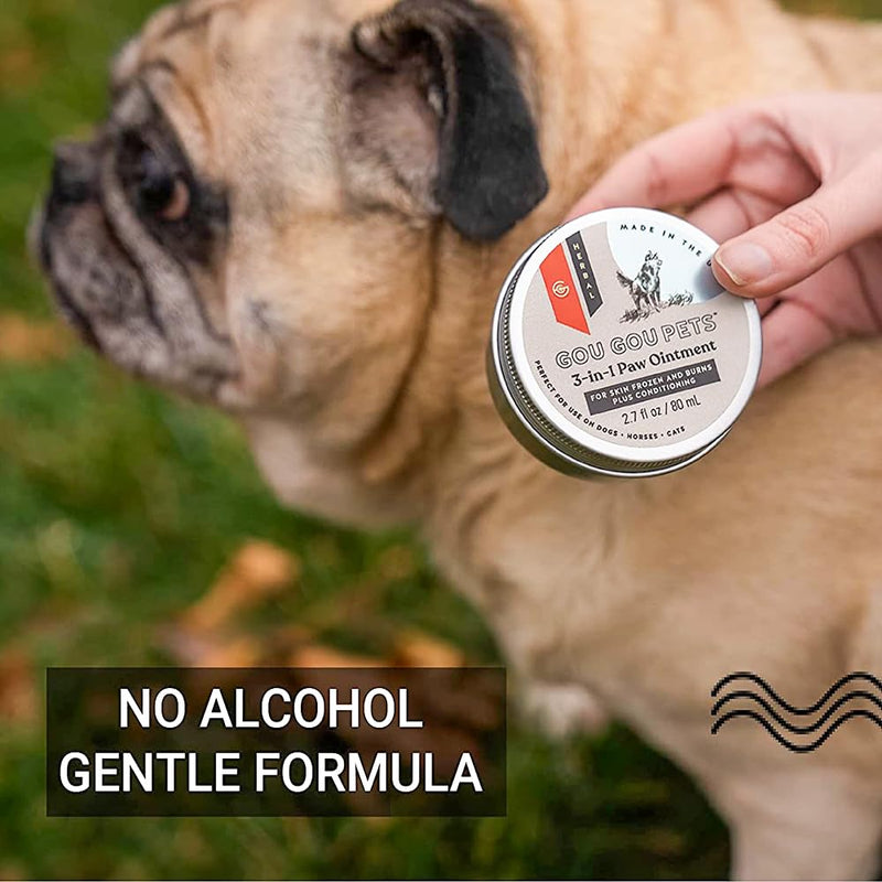 3-in-1 Paw Ointment Holistic Natural Derived Herbal for Dogs, Cats, Horses: Conditioning & Moisturizing for Extreme Heat & Cold Causing Frozen & Burned Paws - Made in USA - 2 oz