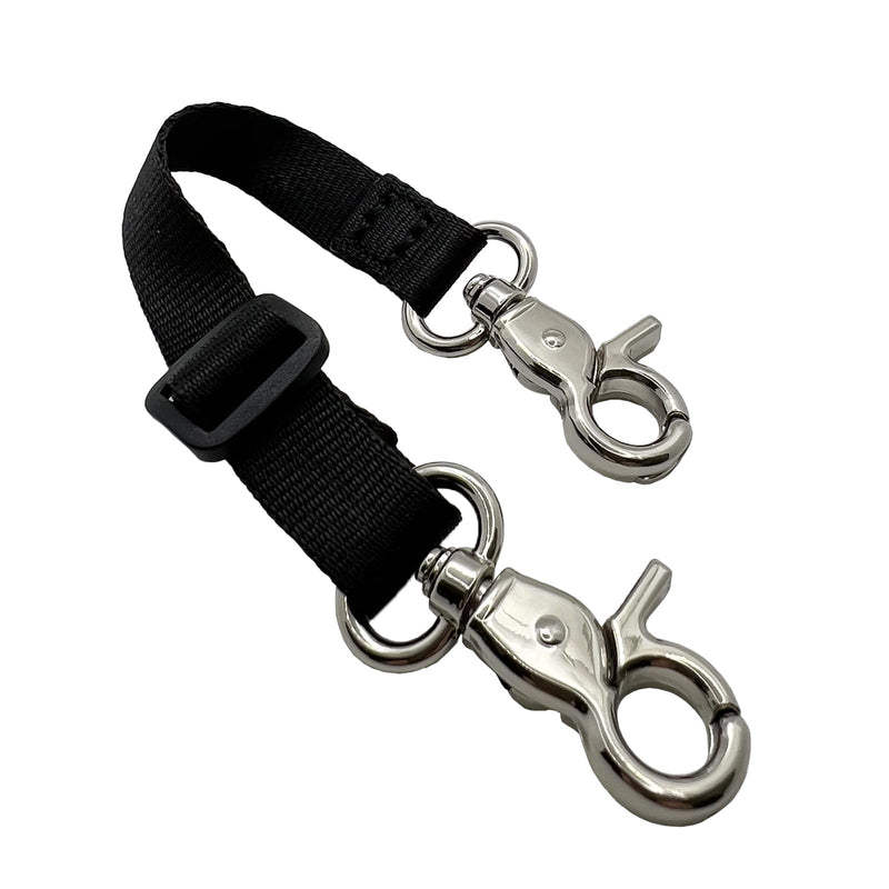 Adjustable Backup Safety Clip for Small Dogs, Double Ended Gentle Slip Collar Clip for Dog Harness Leash 7"-9.5" Black - PawsPlanet Australia