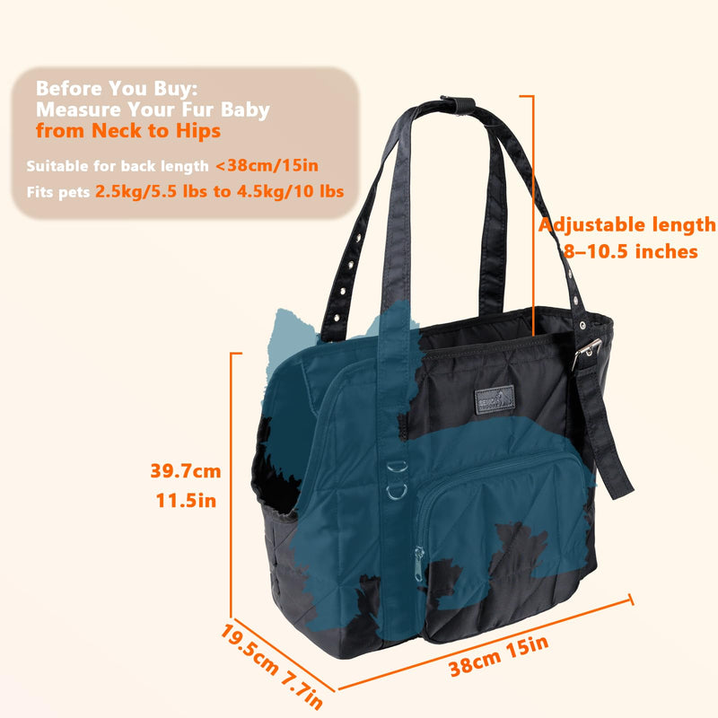 Dog Carriers for Small Dogs Pet Carrier Purse for Puppy and Cats Stylish Tote Bag with Pockets Adjustable Shoulder Strap for Travel/Shopping Black - PawsPlanet Australia