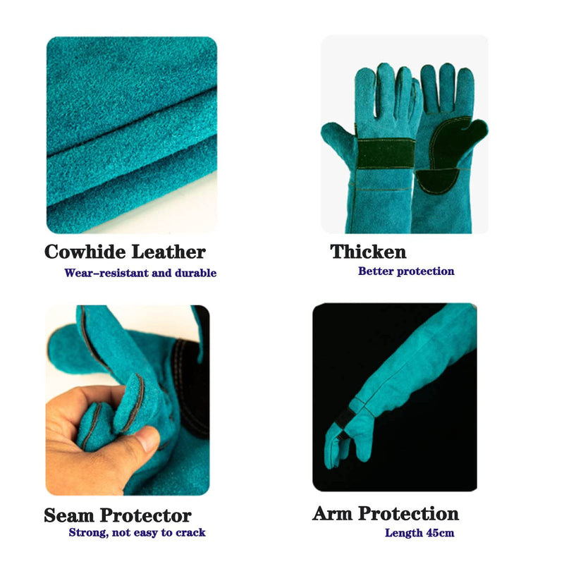 Animal Handling Glove Bite Proof Gloves Scratch Resistant for Grabbing Reptile, Grooming, Trips to Vet. Puncture for Cat Dog Bird Falcon Livestock Snake - PawsPlanet Australia
