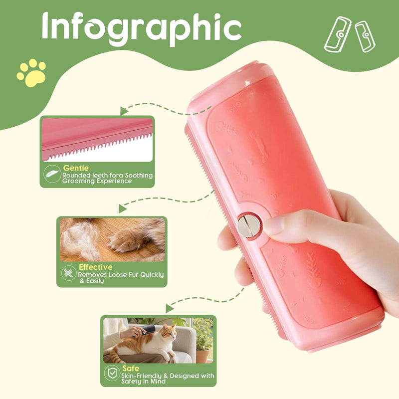 Premium Deshedding Brush for Dogs, Cats & Pets – Gentle Wide-Tooth Grooming Tool for Loose Fur, Ergonomic Non-Slip Handle & Rust-Resistant Stainless Steel Blade, Perfect for Sensitive Pets - PawsPlanet Australia