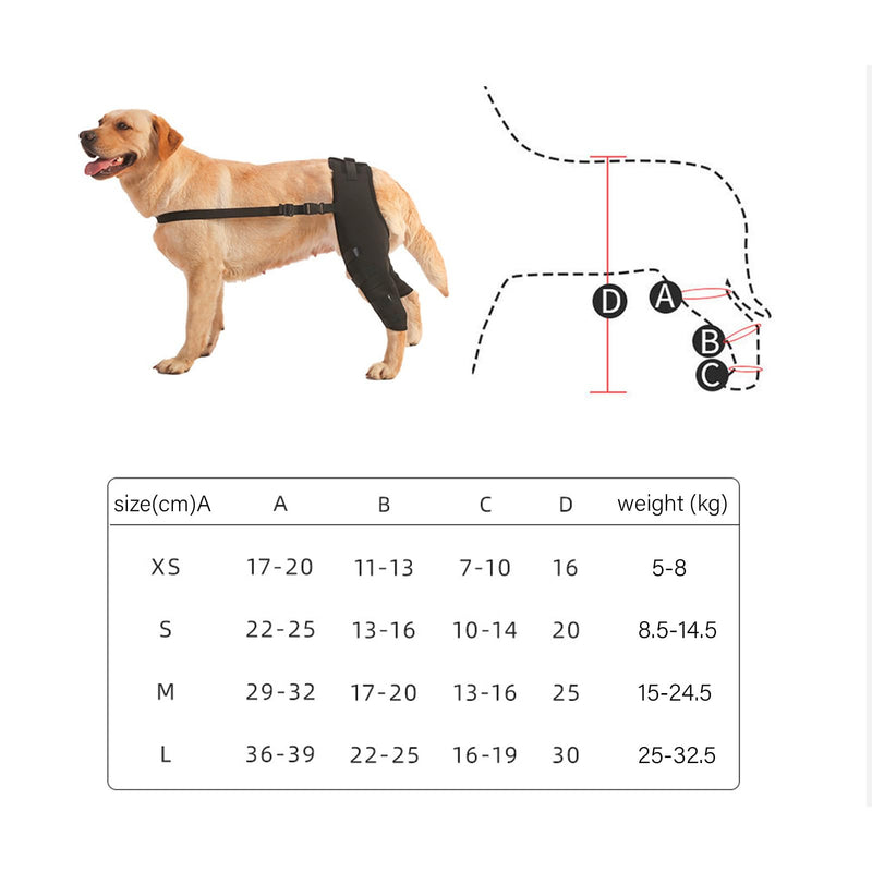 Dog Leg Brace for Back Leg Knee Support Targets Torn A CL Cruciate Ligament Issues Osteoarthritis Luxating Patella Adjustable Pet Knee Brace for Dogs (HJ25 rear double leggings black L) HJ25 rear double leggings black L