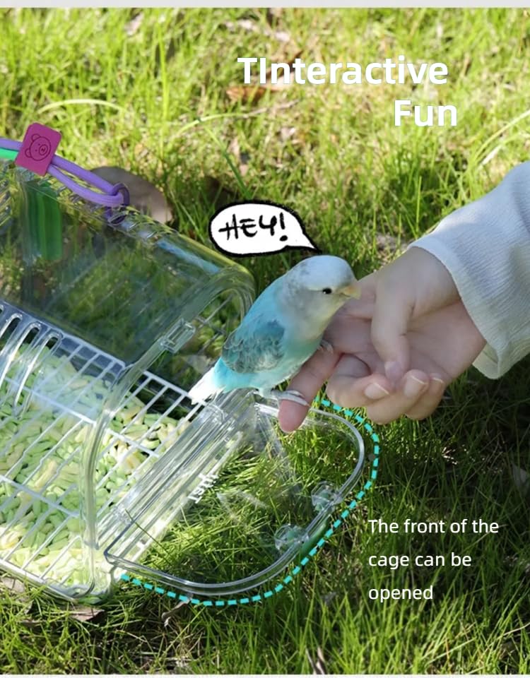 Portable Plastic Bird Cages Lightweight Waterproof Ventilated Travel Bird Cage for Pets Ideal for Outdoor Use Easy to Carry Bird Carrier Perfect for Small Birds and Budgies (Purple) Purple - PawsPlanet Australia