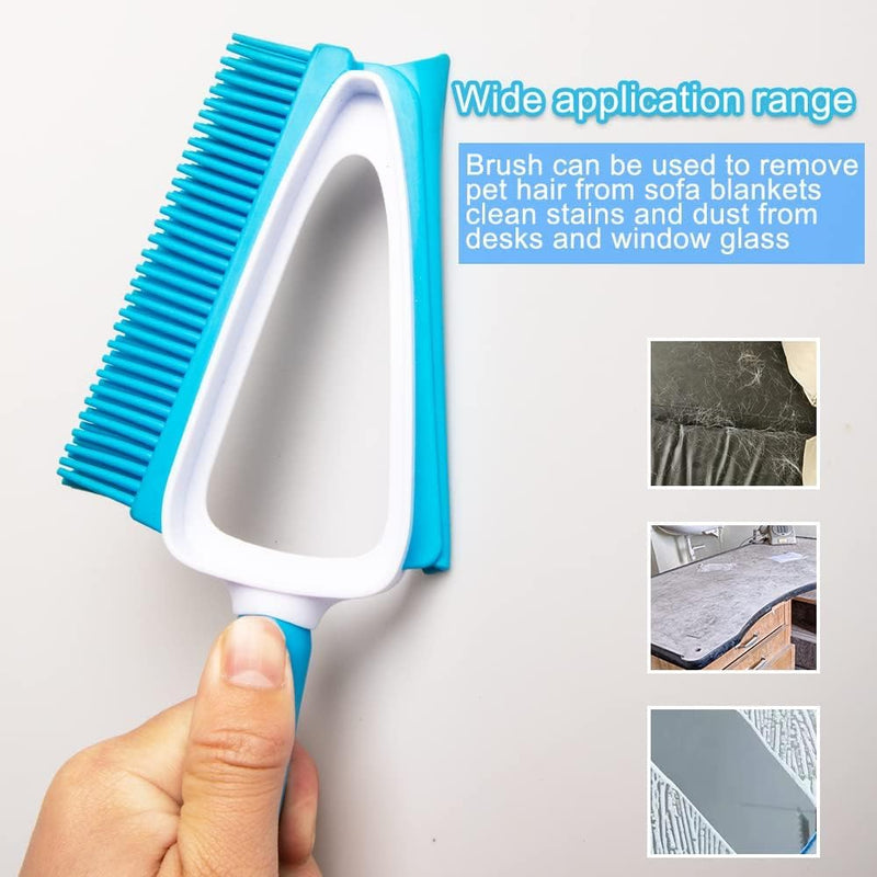 Pet Rubber Brush with Mini Dustpan,Dog Cat Hair Removal Brush with Squeegee,Portable Small Carpet Brush for Clothes,Cars,Sofa,Bed Sheet - PawsPlanet Australia