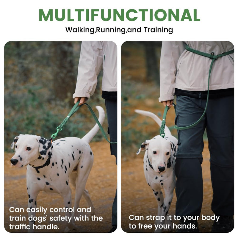 Howgo Leather Dog Leash 6 Foot Super Lightweight Military Grade Heavy Duty Soft and Comfortable Lead for Large Medium and Small Dogs Training and Walking (Green, 1/2in) Green 0.5in x 6ft - PawsPlanet Australia